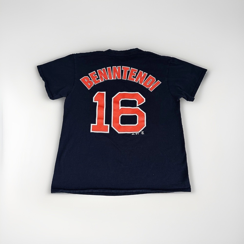 Boston Red Sox Tshirt Mens M Benintendi #16 Navy Majestic MLB Player Baseball